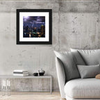 Night Lightning Over River Skyline Wall Art