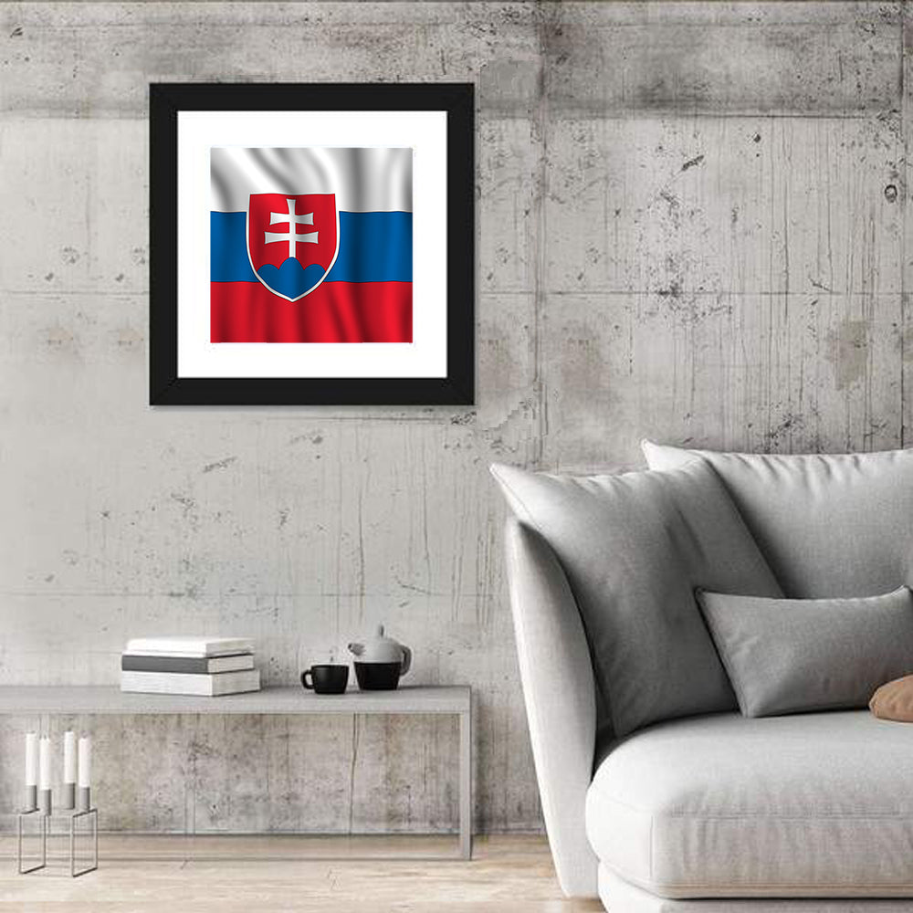Slovak Flag with Heraldic Shield Wall Art