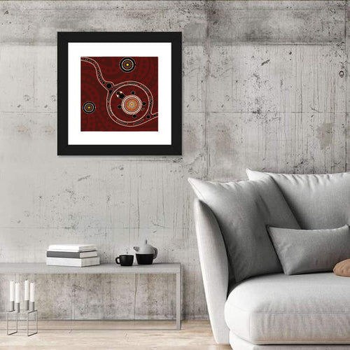 Aboriginal Turtle Dot Painting Wall Art