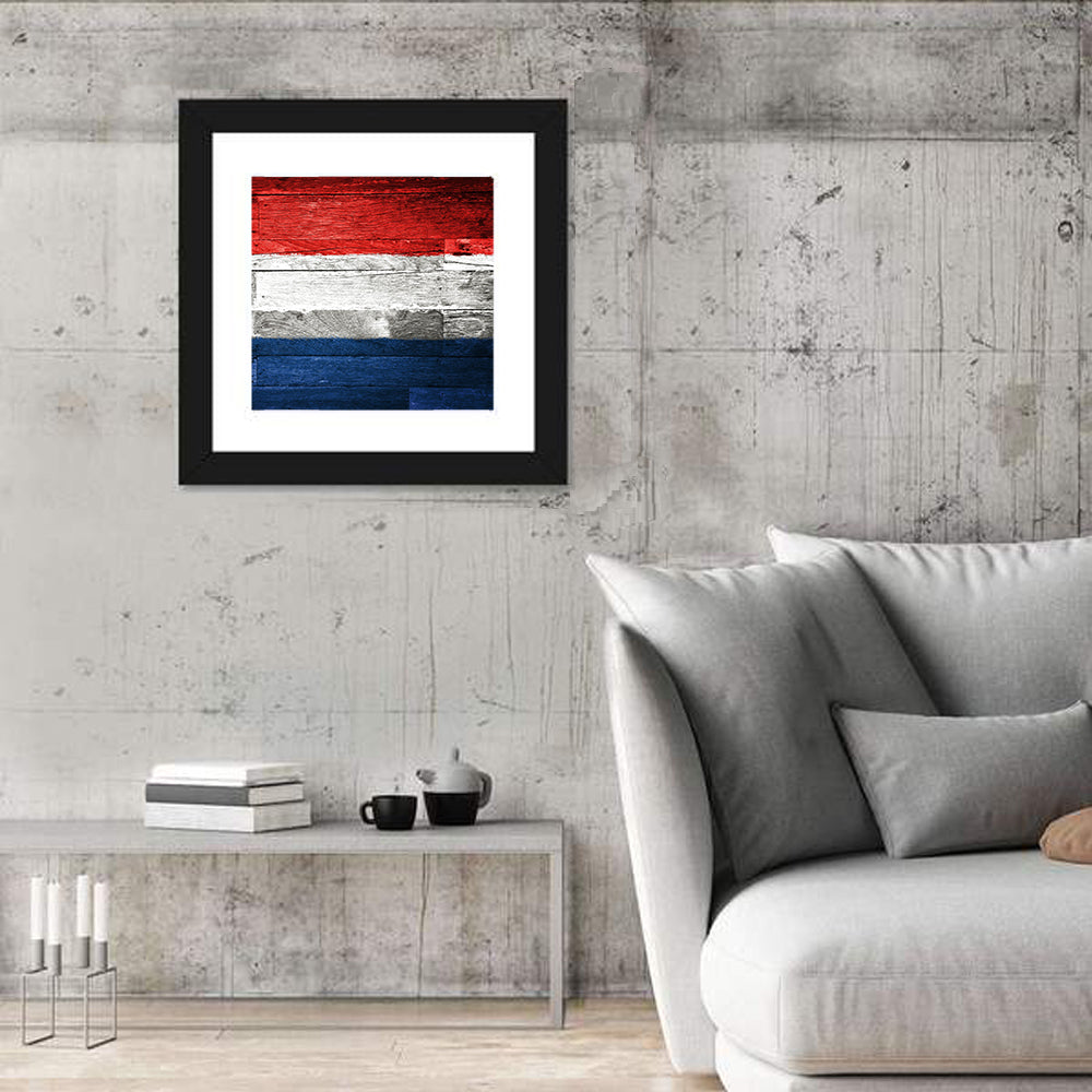 Dutch Flag on Distressed Wood Wall Art
