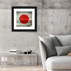 Japanese Flag on Distressed Wood Wall Art