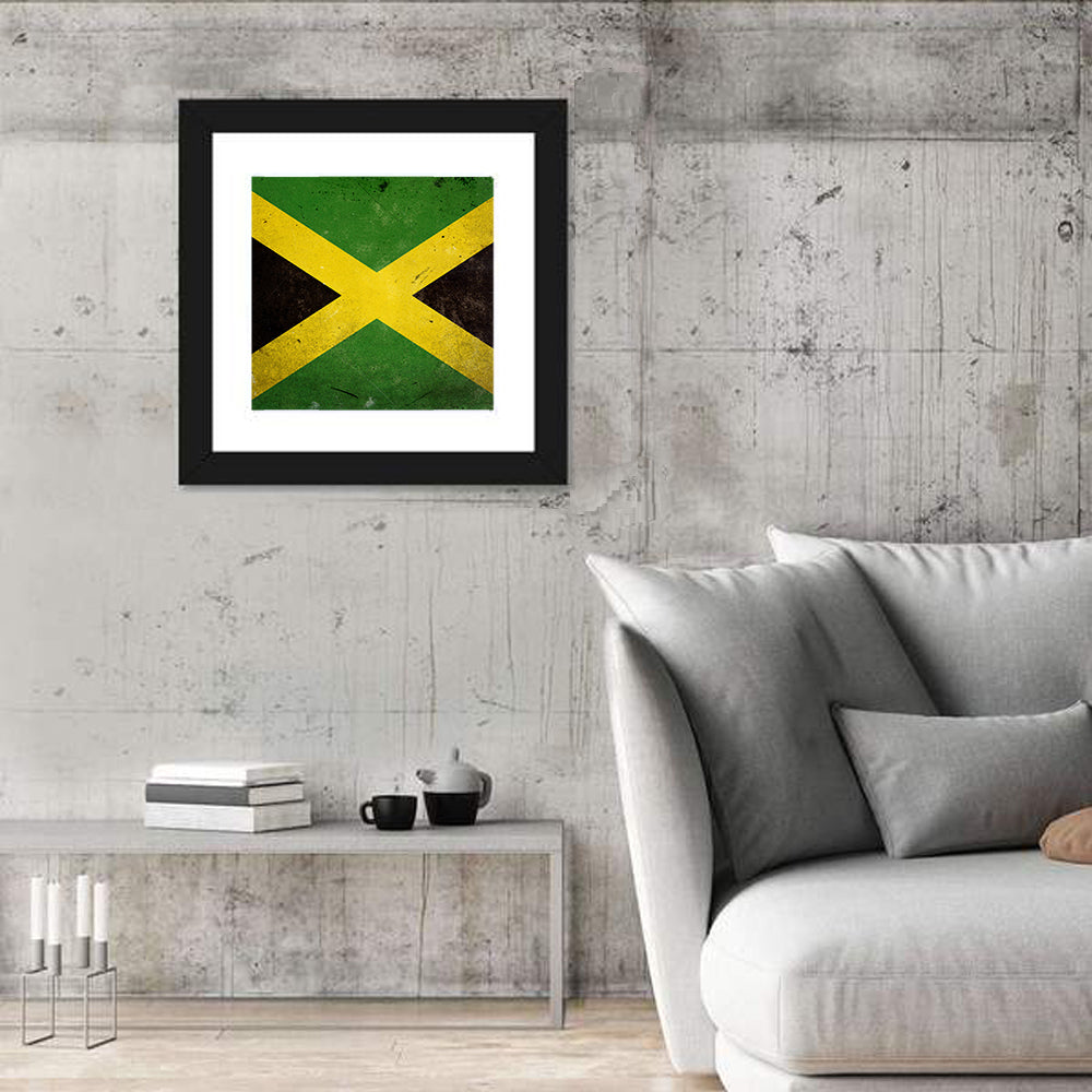 Distressed Jamaican Flag Wall Art