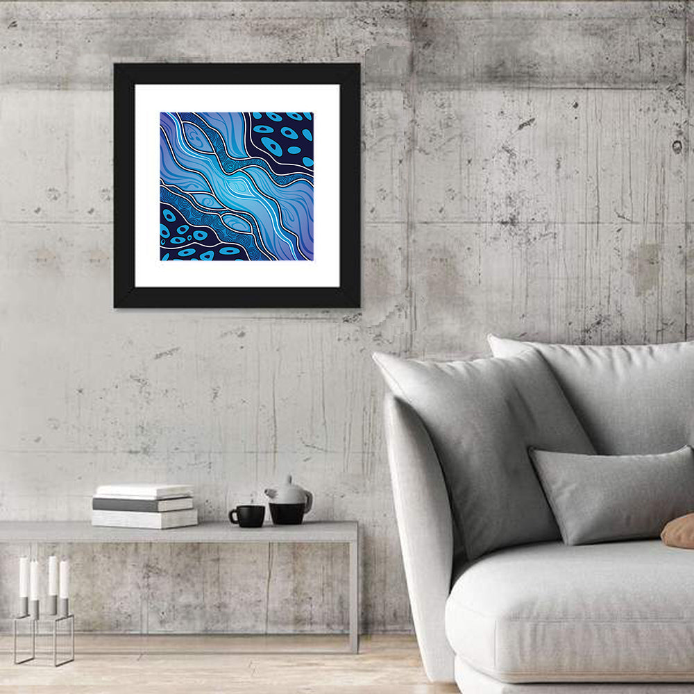 River Flow Vector Painting Wall Art