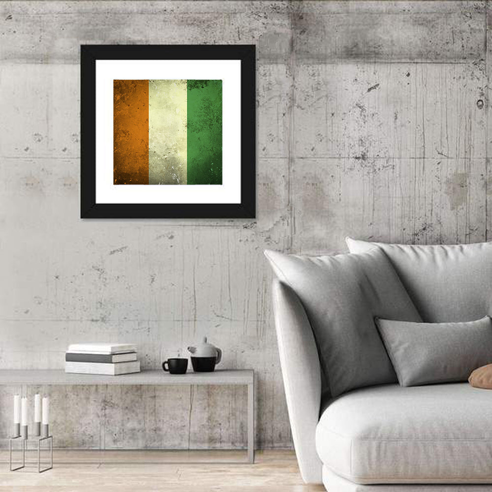 Ivory Coast Vintage Flag Wall Art