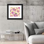Summer Roses and Iris Pattern Wall Art