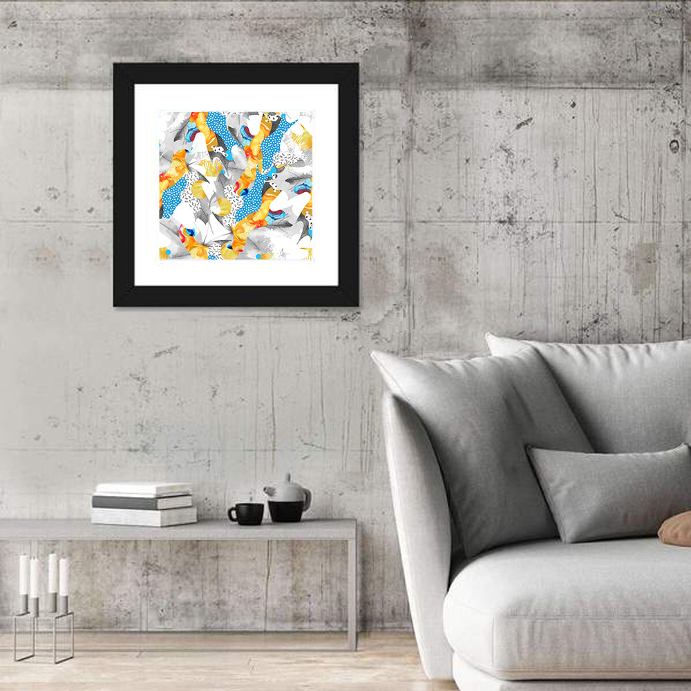 Fluid Leaf Shapes Pattern Wall Art