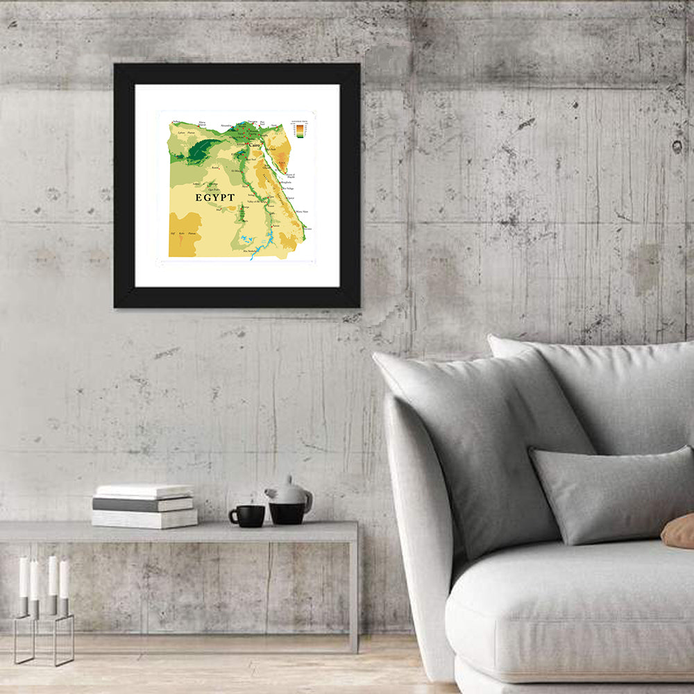 Egypt Topographic Map Wall Art
