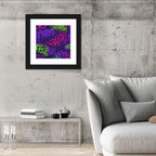 Neon Tropical Leaf Pattern Wall Art