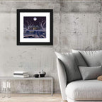 Cottage by Moonlit Pond Wall Art
