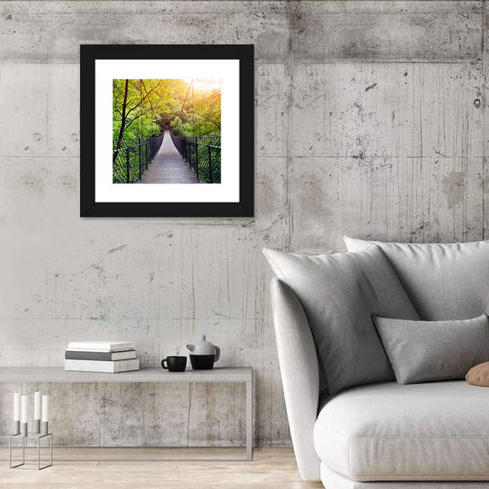 Guilin Jungle Suspension Bridge Wall Art in a room, square