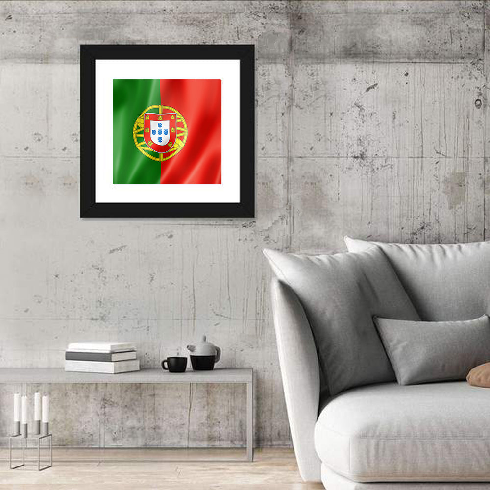 Portuguese Flag with Coat of Arms Wall Art