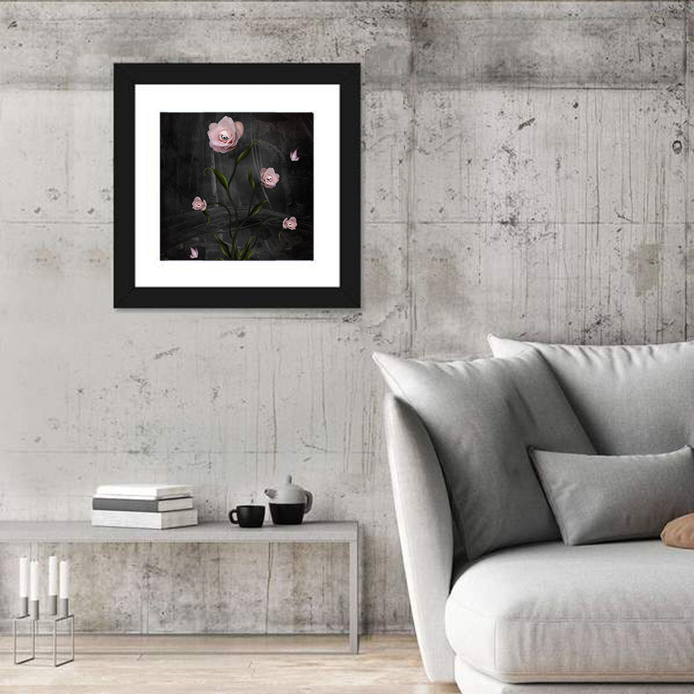 Surreal Pink Roses with Eyes Wall Art
