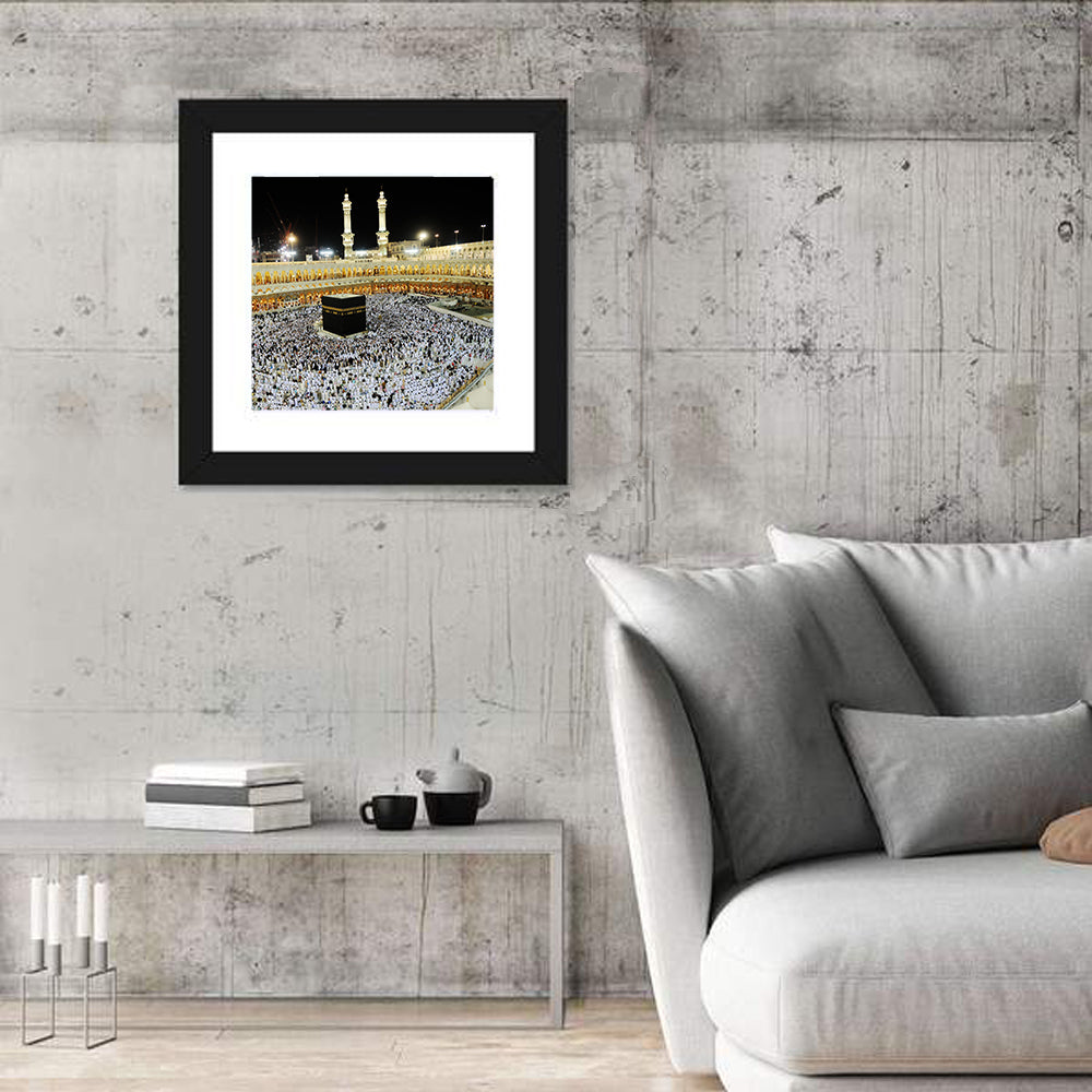 Kaaba Overhead Night View Wall Art