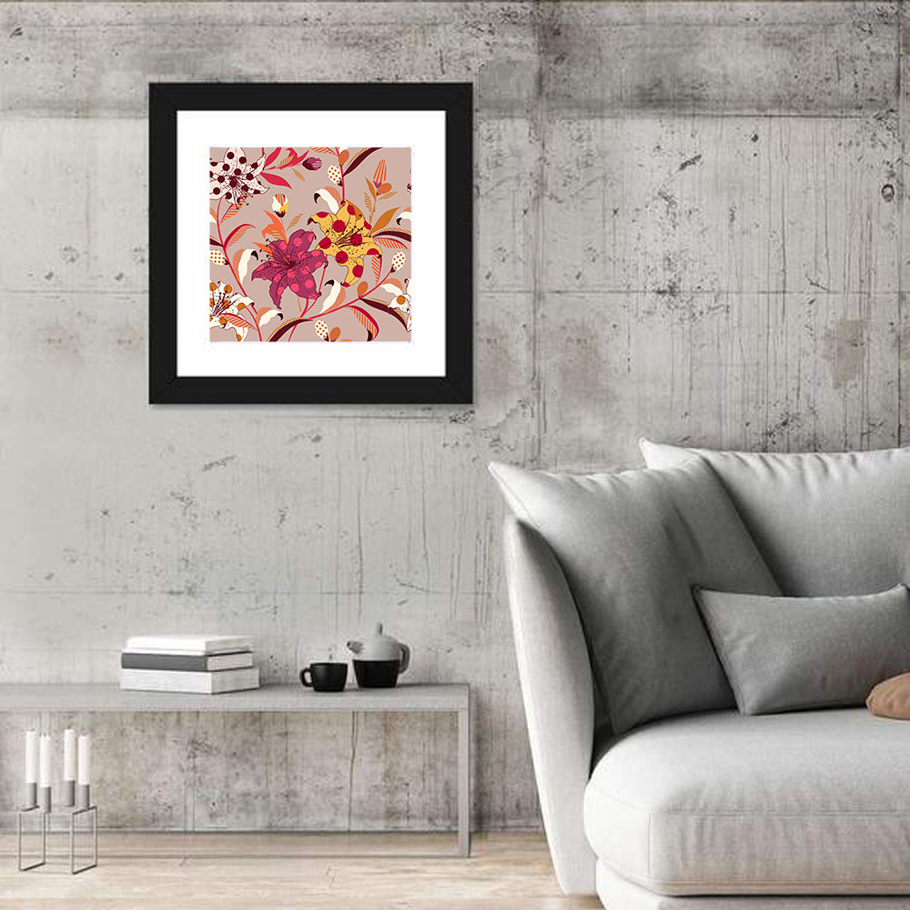 Polka Dot Lily Pattern Wall Art
