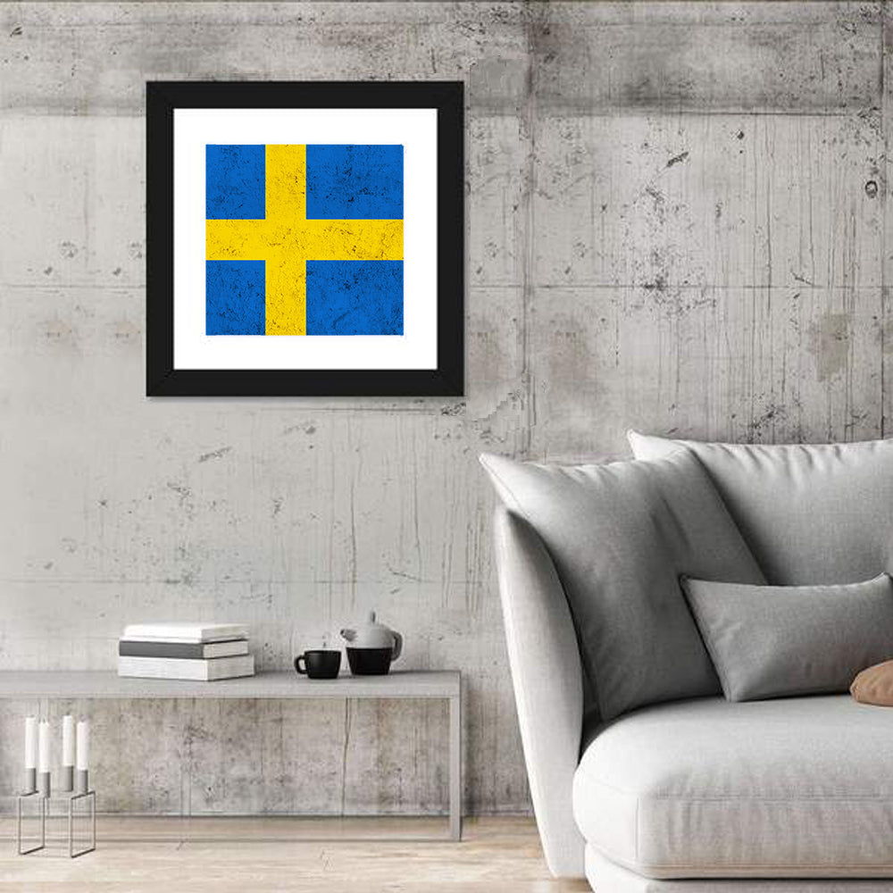 Weathered Swedish Flag Wall Art