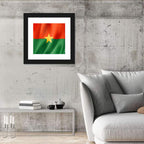 Burkina Faso Flag with Wavy Texture Wall Art