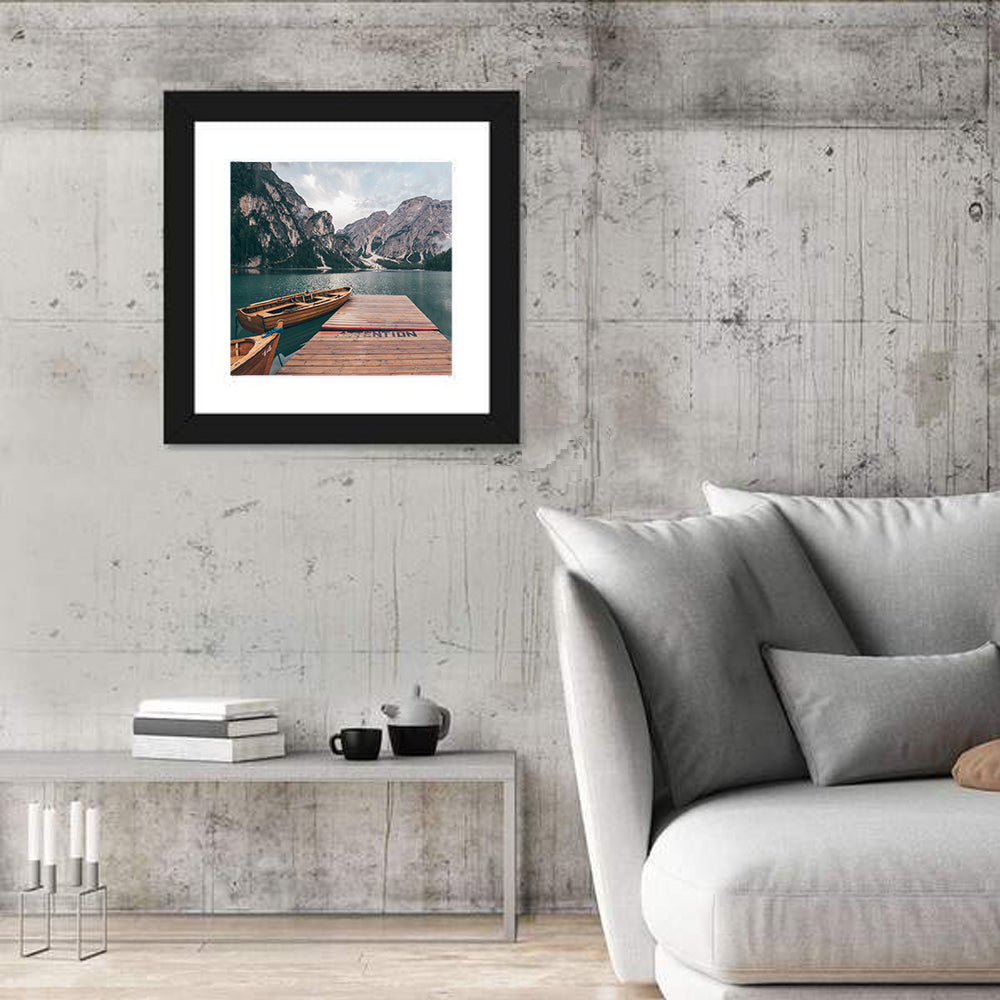Lago Di Braies Dock, Dolomites Wall Art