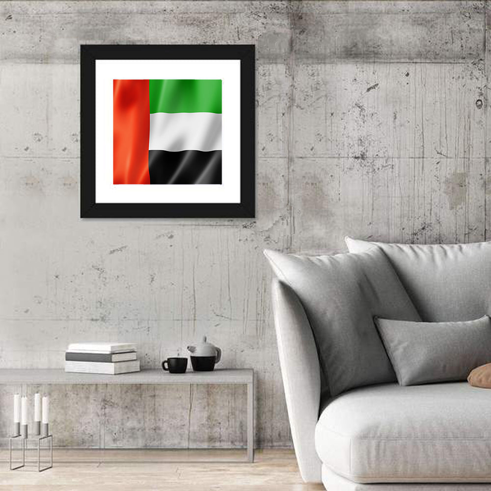 UAE Flag Waving Wall Art