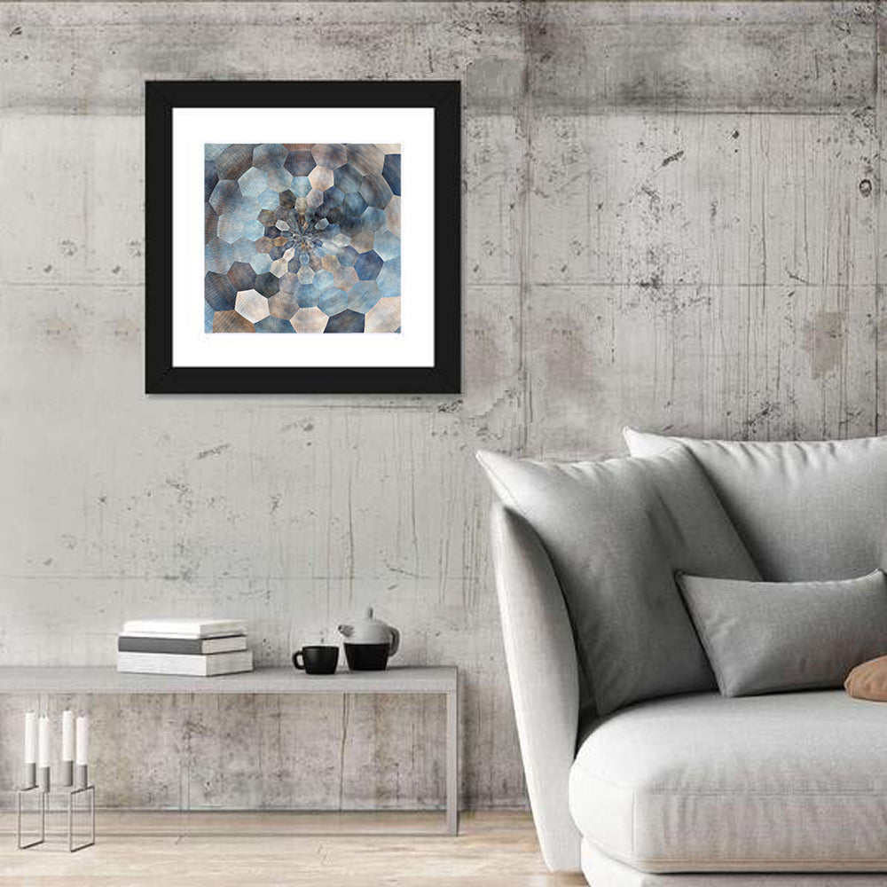 Spiral Tunnel Wall Art in a room, square