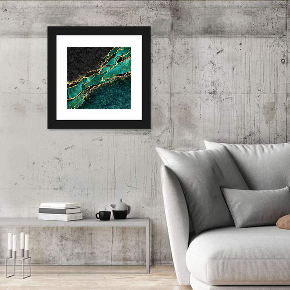 Malachite Marble with Gold Vein Wall Art