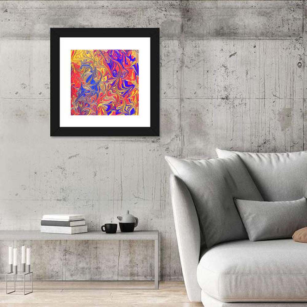 Vibrant Marbled Swirl Abstract Wall Art