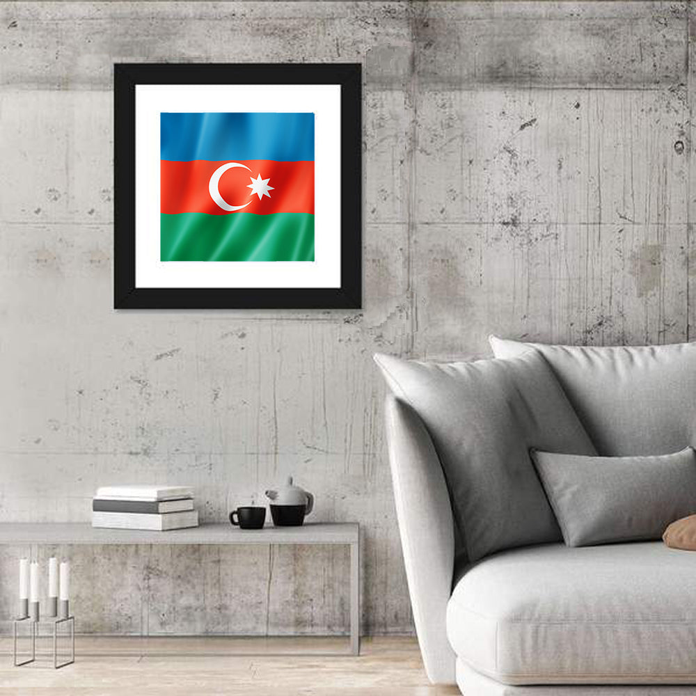 Azerbaijan Flag Wall Art