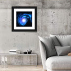 Glowing Blue Spiral Galaxy Wall Art
