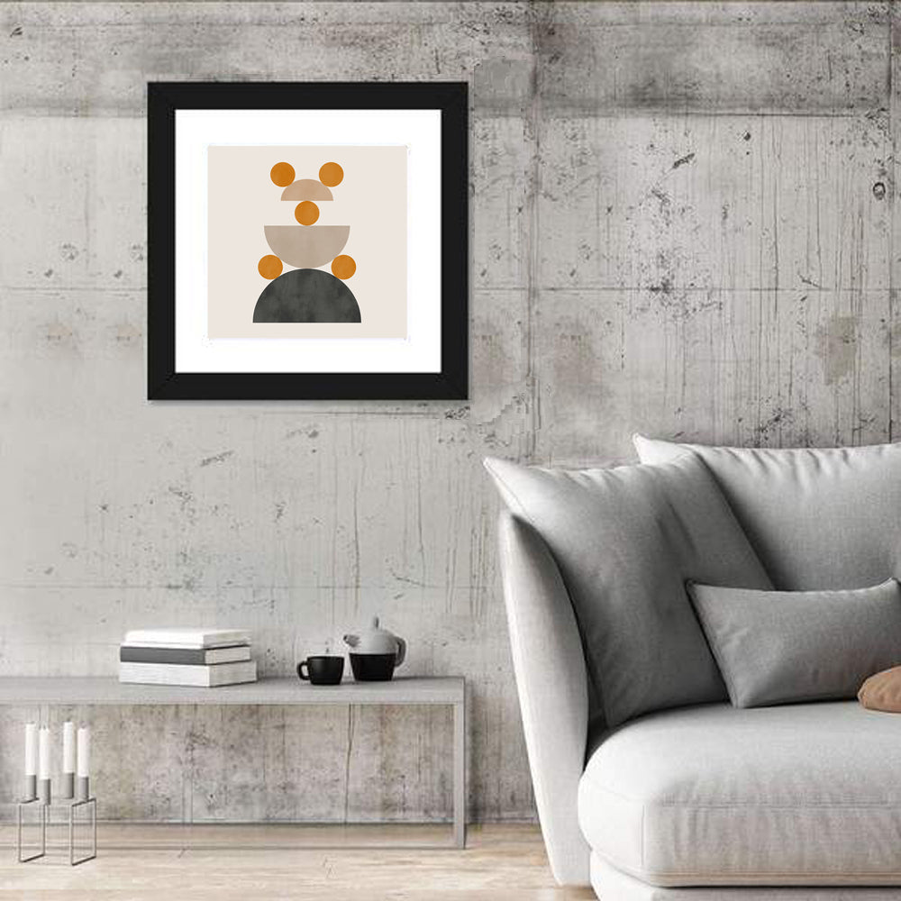 Stacked Geometric Shapes Wall Art in a room, square