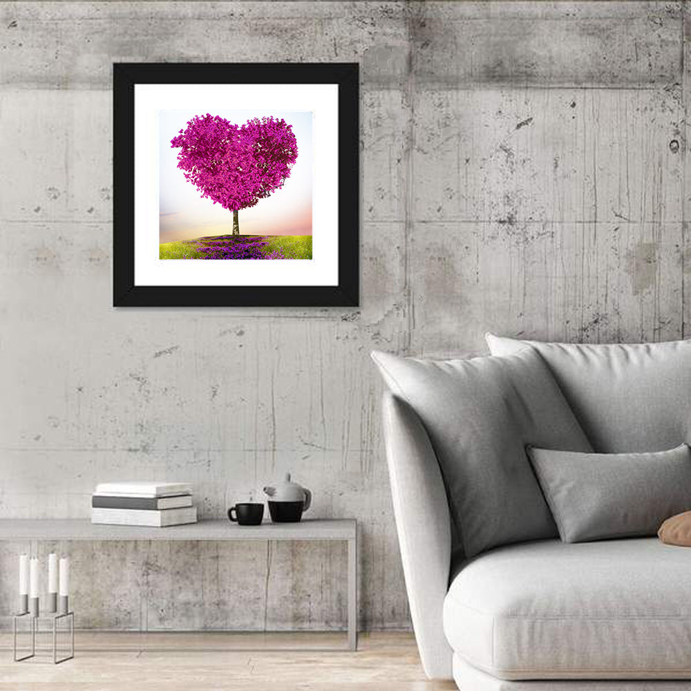 Tree of Love Wall Art in a room, square