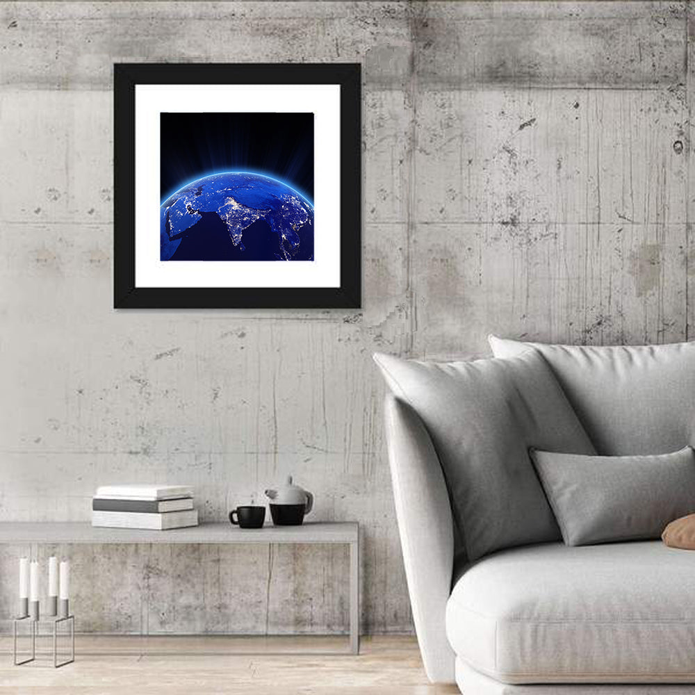 India at Night from Orbit Wall Art