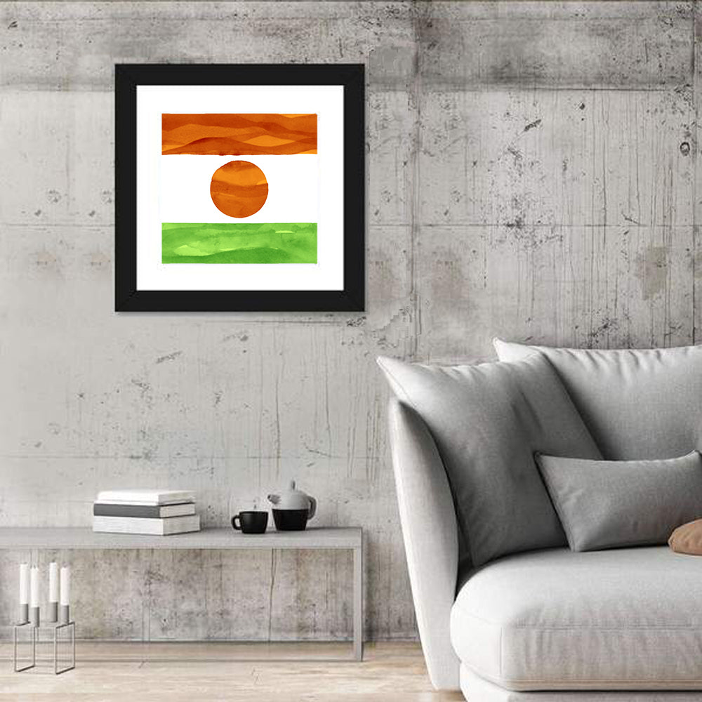 Niger Flag Watercolor Tricolor Wall Art