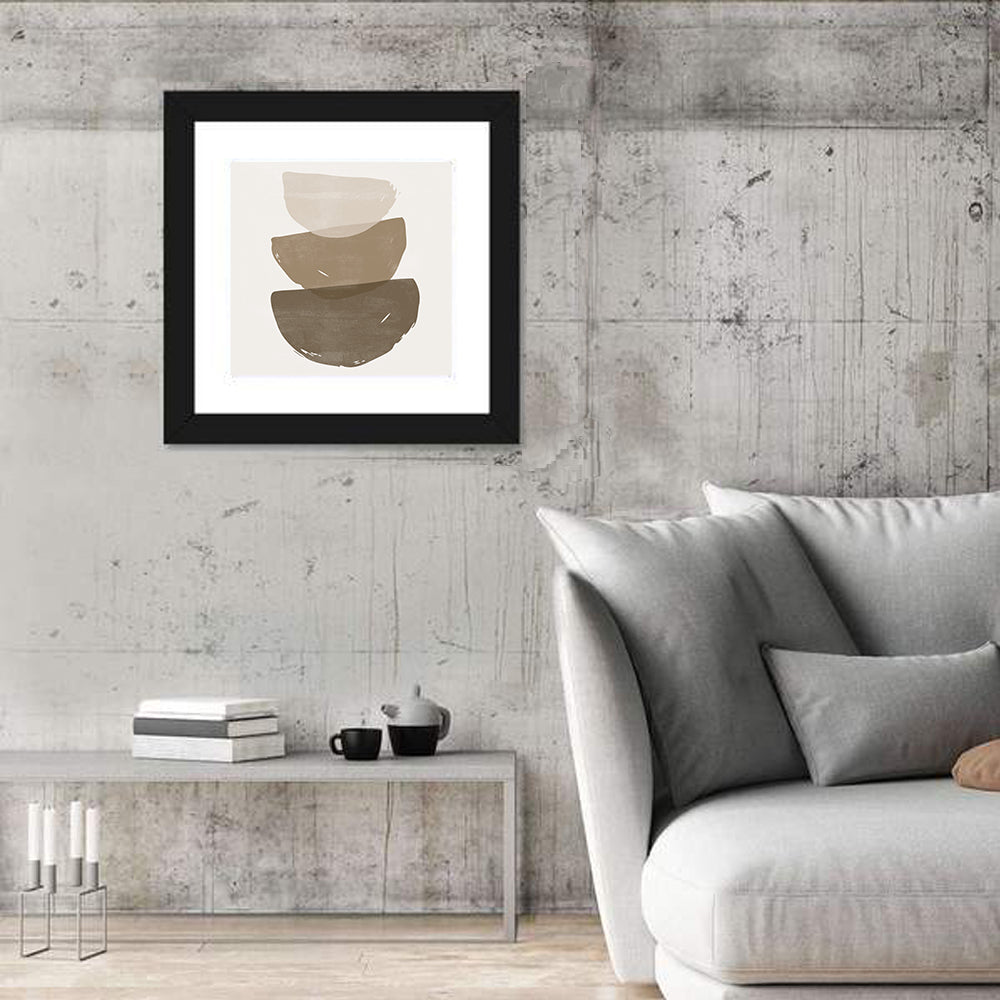 Sun and Moon Stacked Shapes Wall Art in a room, square