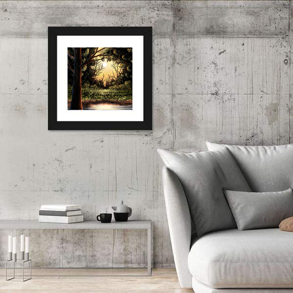 Warm Lake In Woods Wall Art