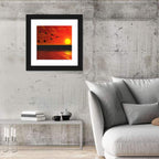 Ducks at Sunset Silhouette Wall Art