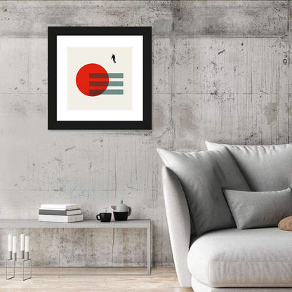 Minimalist Astronaut and Red Planet Wall Art