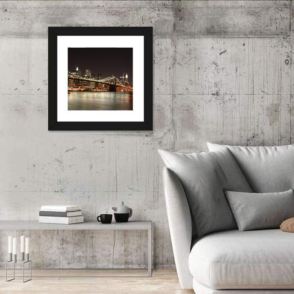 Brooklyn Bridge Night Skyline Wall Art