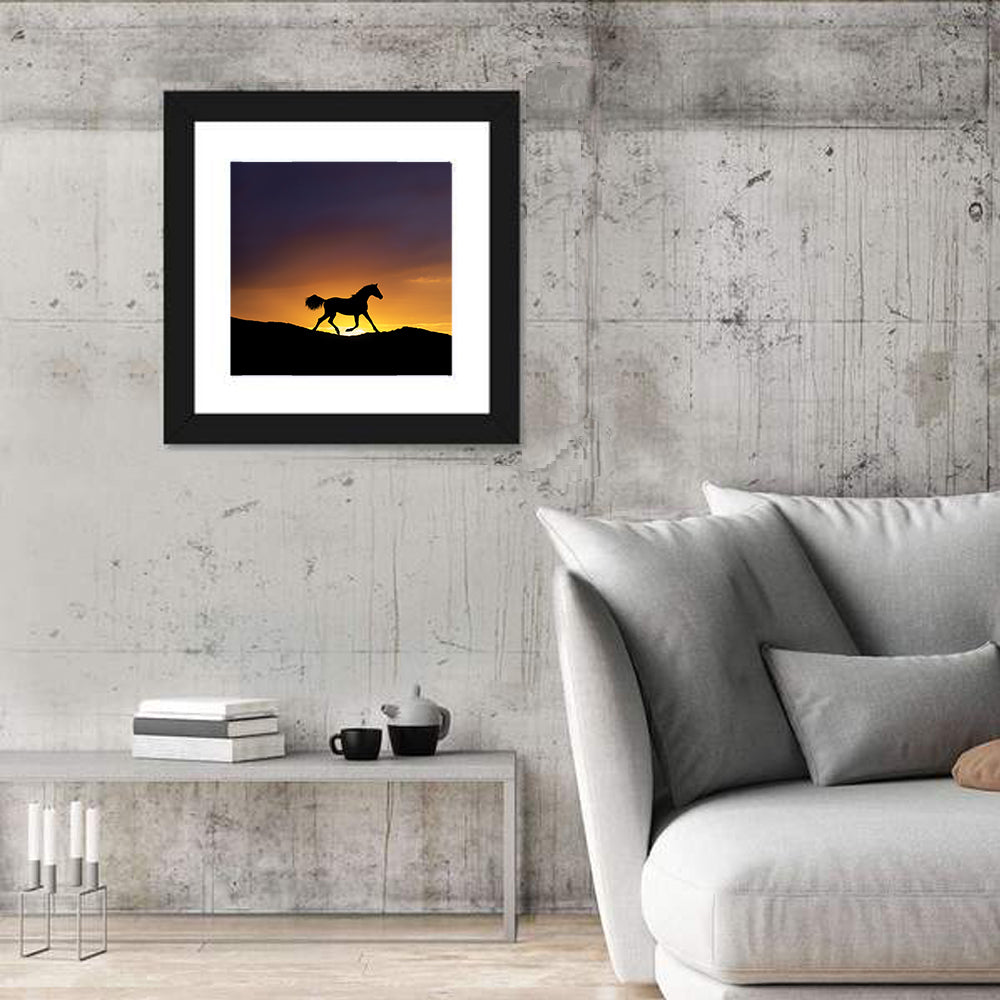 Running Horse Silhouette Wall Art