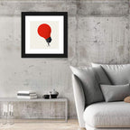 Person Holding Red Lightbulb Wall Art