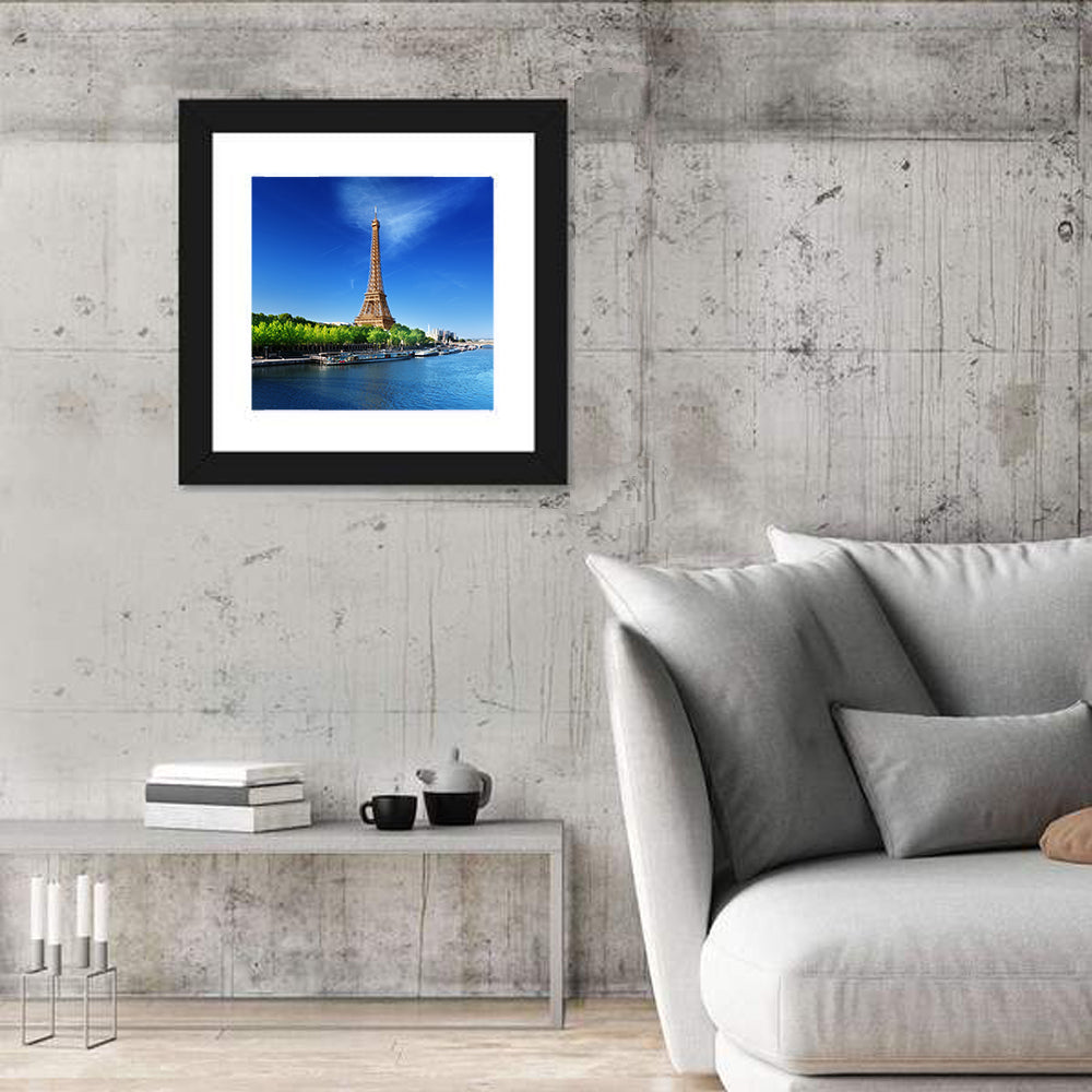 Seine In Paris With Eiffel Tower Wall Art
