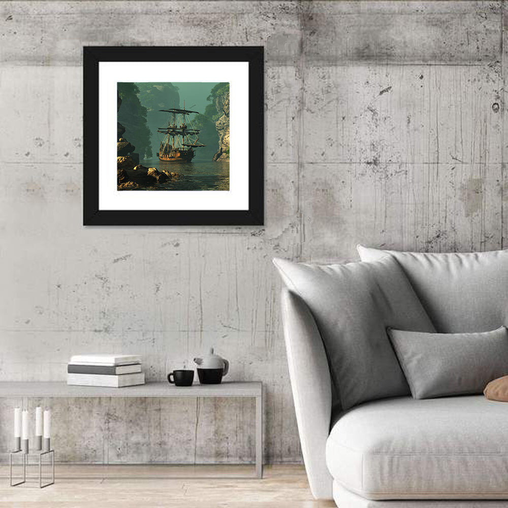 16th Century Sailing Ship in Gorge Wall Art