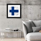 Finnish Flag with Rippling Texture Wall Art