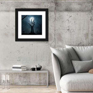 Zombie Rising Hand Wall Art