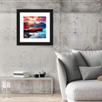 High Tatras Sunset Lake with Red Boats Wall Art