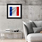 French Flag Tricolor with Folded Texture Wall Art