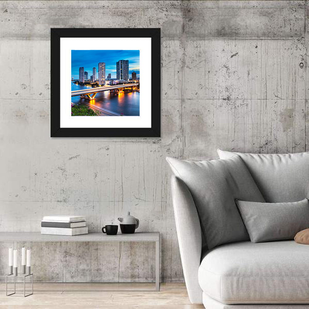 Chao Phraya River at Night, Bangkok Wall Art