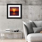 Golden Crescent Over Tropical Sunset Wall Art
