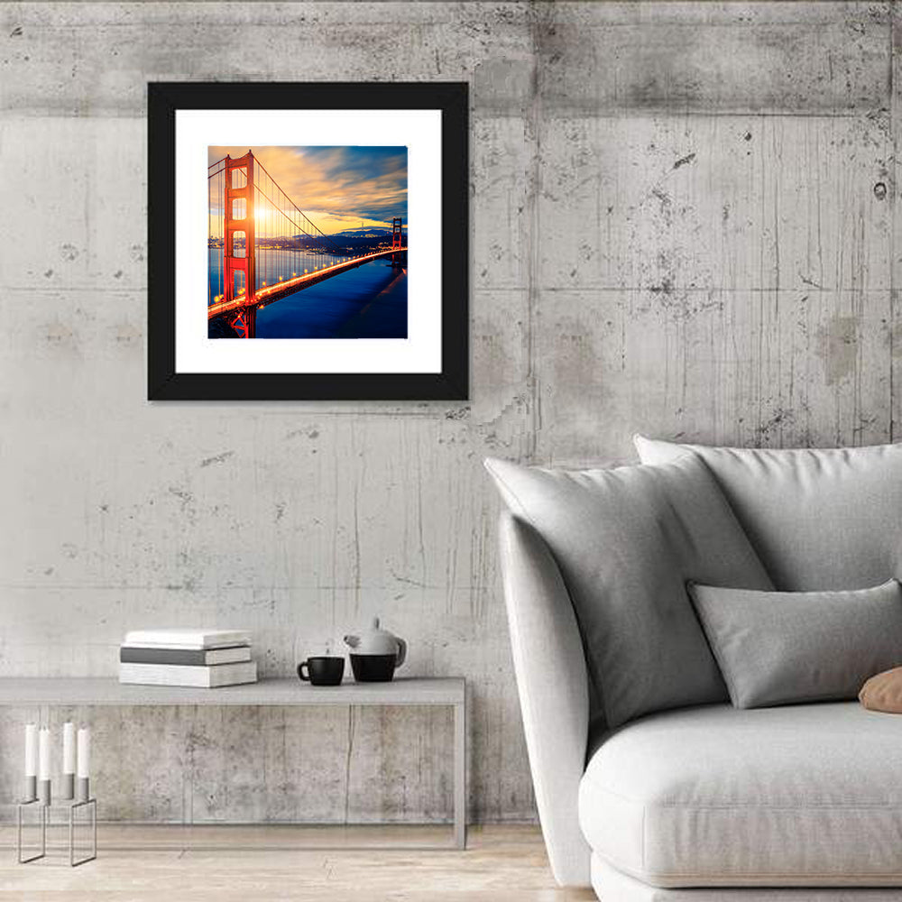 Sunrise Over Golden Gate Bridge Wall Art