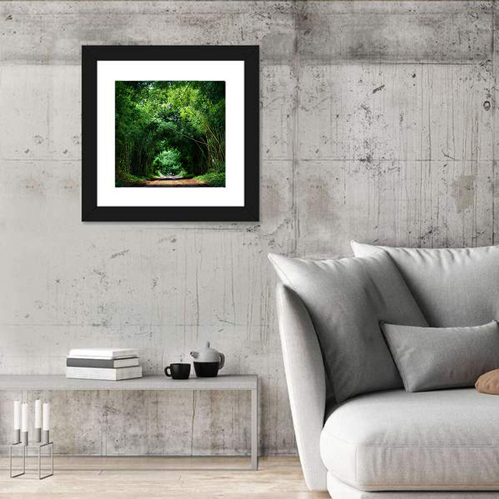 Bamboo Road in Kyoto Wall Art in a room, square