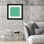 Retro Teal Geometric Pattern Wall Art