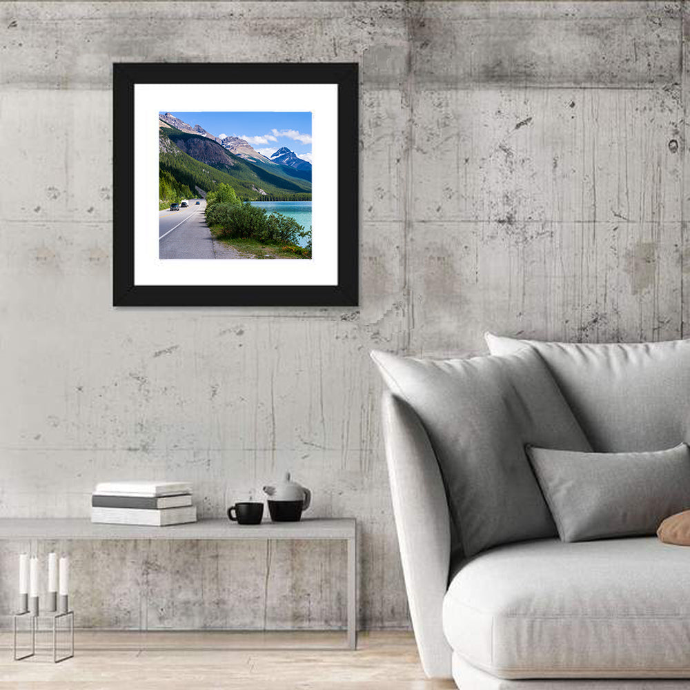 Waterfowl at Banff Lake Wall Art in a room, square
